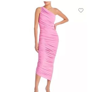 Norma Kamali Diana One Shoulder Ruched Gown